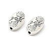 Oval with Flower Tibetan Style Alloy Beads TIBEB-1199-AS-LF-1