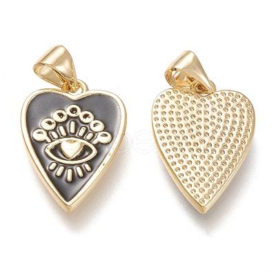 Brass Enamel Pendants ZIRC-F116-10A-G-1