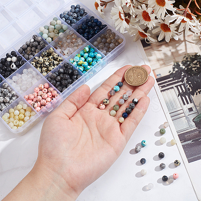 750Pcs 15 Styles Mixed Gemstone Baeds G-NB0005-42A-1