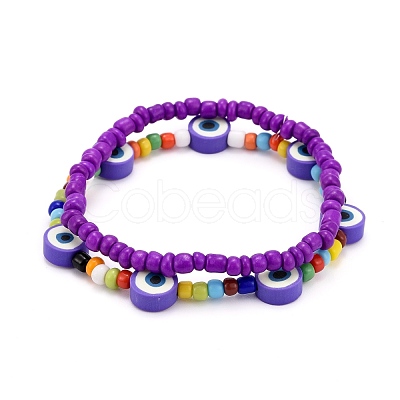 Glass Seed Beads Stretch Bracelets BJEW-JB06291-05-1