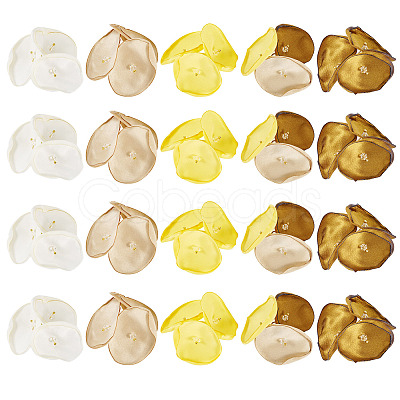 20Pcs 5 Style Silk Artificial Rose Flower Pendant PALLOY-TA00175-1