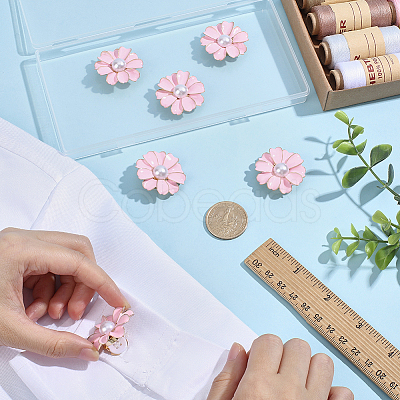 6Pcs Flower Alloy Plastic Cufflinks FIND-CY0001-64-1