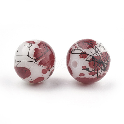 Drawbench & Baking Paint Glass Beads Strands GLAA-S176-6mm-10-1