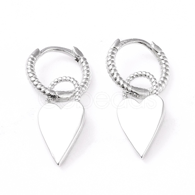 Brass Dangle Huggie Hoop Earrings EJEW-L234-002P-1