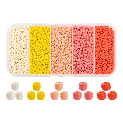 1900Pcs 5 Colors Baking Paint Glass Seed Beads SEED-YW0001-76B-1