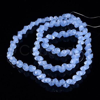 Diamond Shape Imitation Jade Glass Bead Strands EGLA-J059-J05-1