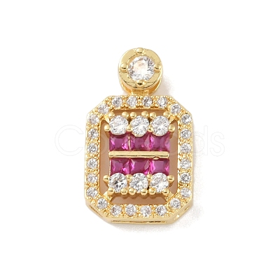 Rack Plating Brass Micro Pave Cubic Zirconia Pendants KK-A224-20G-01-1