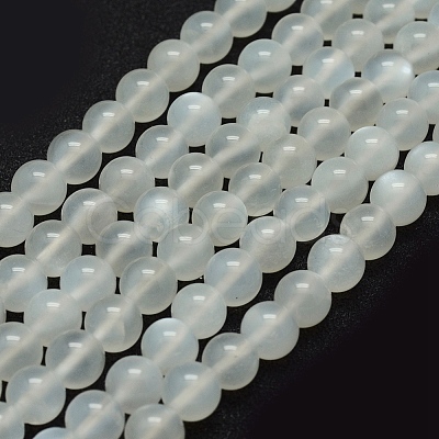 Natural White Moonstone Bead Strands G-G733-6mm-1