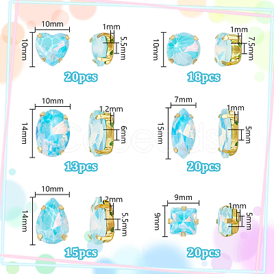106pcs 6 Style Sew On Rhinestone FIND-OC0004-09F-1