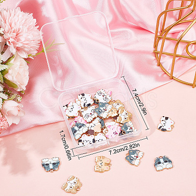 40Pcs 10 Colors Rack Plating Alloy Enamel Pendants ENAM-SC0003-10-1