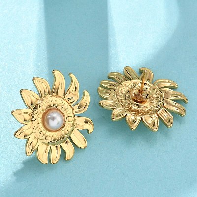 201 Stainless Steel Stud Earrings EJEW-D354-08G-03-1