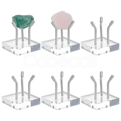 Square Acrylic Display Stands for Raw Stone Mineral ODIS-WH0028-97-1