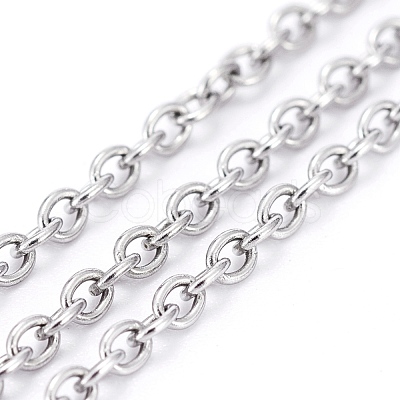 Non-Tarnish 3.28 Feet 304 Stainless Steel Cable Chains X-CHS-F006-02C-P-1