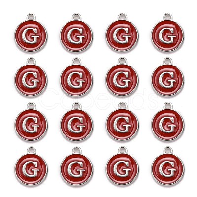 Platinum Plated Alloy Enamel Charms X-ENAM-S118-03G-P-1