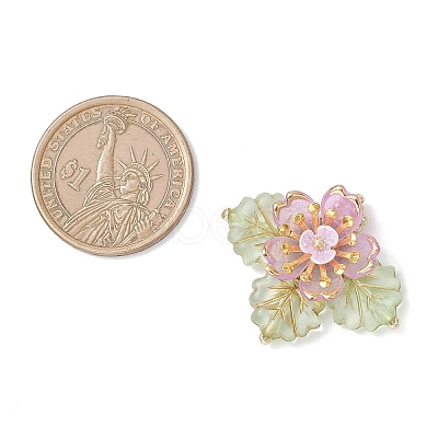 Brass Glass Seed Beaded Flower Pendants PALLOY-MZ01118-1