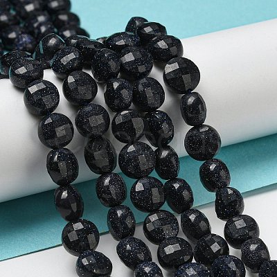 Synthetic Blue Goldstone Beads Strands G-K351-A01-02-1