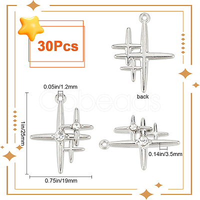 30Pcs Alloy Pendants PALLOY-SC0004-24-1