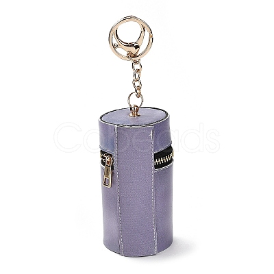 PU Imitation Leather Lipstick Pouch Holder Pendant Keychain KEYC-E039-01KCG-06-1