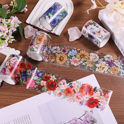 4Pcs 4 Colors PET Decorative Stickers DIY-PH0032-39-1