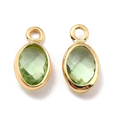 Eco-Friendly Brass with Glass Pendants X-KK-K268-01Q-1