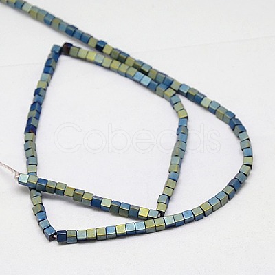 Electroplate Non-magnetic Synthetic Hematite Beads Strands G-J170B-3x3mm-05-1