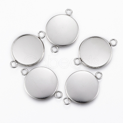 Tarnish Resistant 304 Stainless Steel Cabochon Connector Settings LS-STAS-E146-19P-16mm-1