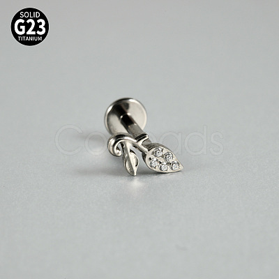 G23 Titanium Micro Pave Cubic Zirconia Cartilage Earrings WG0CACB-11-1