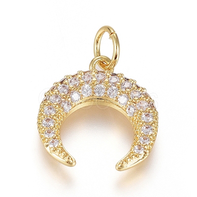 Brass Micro Pave Cubic Zirconia Pendants ZIRC-G166-06G-1