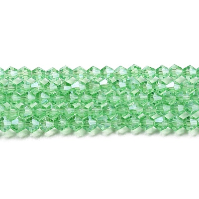 Transparent Electroplate Glass Beads Strands GLAA-F029-4mm-C24-1