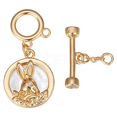 3Pcs Shell Toggle Clasps KK-BBC0009-17-1