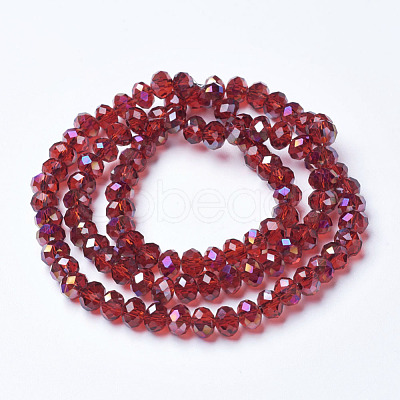 Electroplate Transparent Glass Beads Strands EGLA-A034-T6mm-F03-1
