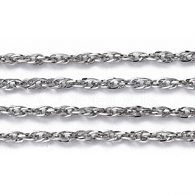 Tarnish Resistant 304 Stainless Steel Rope Chains CHS-F003-05P-A-1