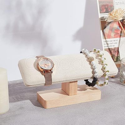 Bamboo Faux Suede T-Bar Bracelet Display Stands BDIS-WH0002-07B-1