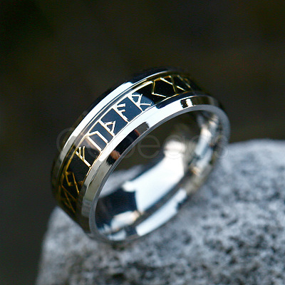 316L Surgical Stainless Steel  Words Finger Rings FIND-PW0020-12G-P-1