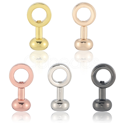 5Pcs 5 Colors Brass Clasps FIND-SP0004-10-1