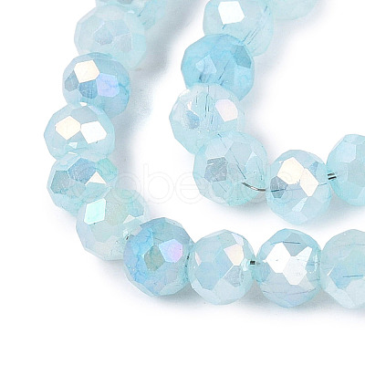 Dyed Crackle Imitation Jade Glass Beads Strands EGLA-Q131-02A-03-1