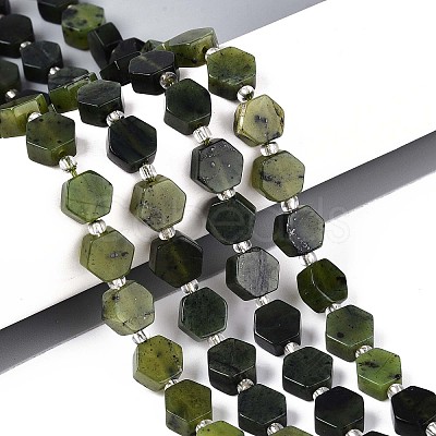 Natural Canadian Jade Beads Strands G-P534-A18-02-1