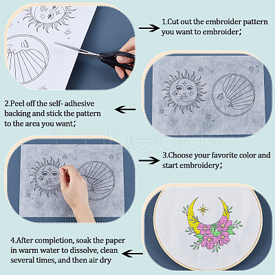 A4 Non-woven Fabrics Water-soluble Embroidery Aid Drawing Sketch DIY-WH0541-001-1