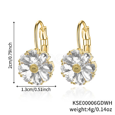 Brass Flower Hoop Earrings JJ3056-5-1