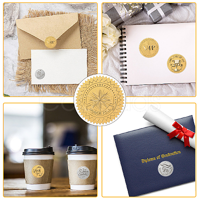 Plastic Self Adhesive Gold Foil Embossed Stickers DIY-WH0575-066-1