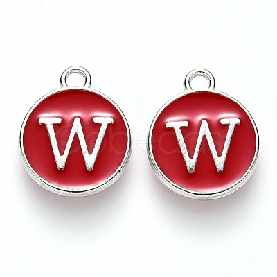 Platinum Plated Alloy Enamel Charms X-ENAM-S118-03W-P-1