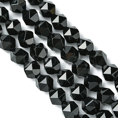 Natural Black Onyx Beads Strands G-K066-13-10mm-1