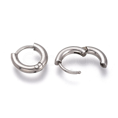 Tarnish Resistant 201 Stainless Steel Huggie Hoop Earrings EJEW-O095-05-18-1