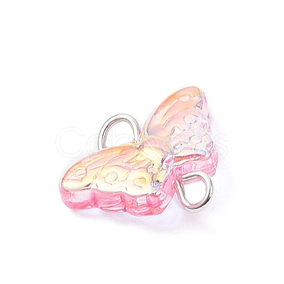 Electroplated Glass Connector Charms PALLOY-JF04294-01-1