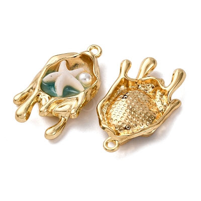 Light Gold Tone Alloy Enamel Pendants ENAM-B028-28KCG-1
