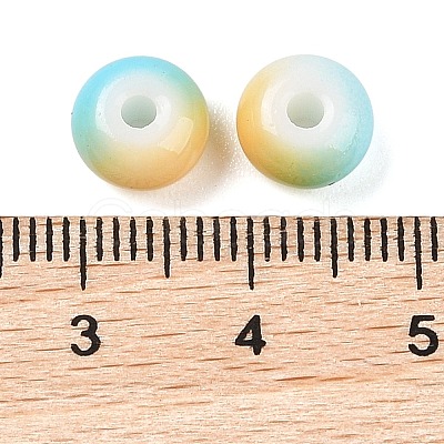 Opaque Spray Painted Glass Beads GLAA-G118-01-1