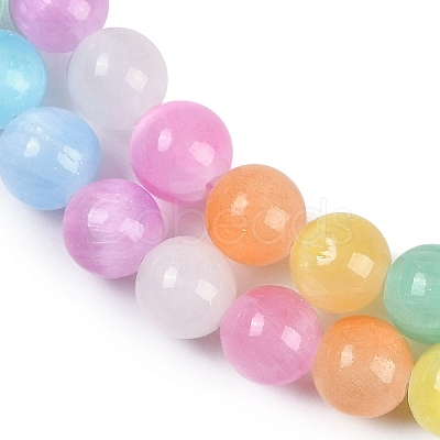 Macaron Color Natural Selenite Beads Strands G-F780-A01-01-1