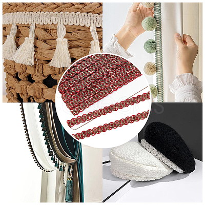 Braided Polyester Lace Trim OCOR-WH0079-23B-1