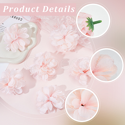 12Pcs Cloth Artificial Flower Head AJEW-SC0031-58B-1