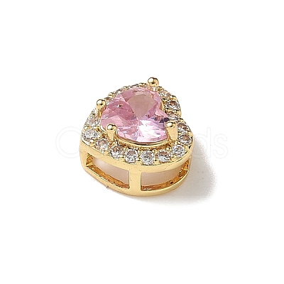 Brass Micro Pave Cubic Zirconia Beads KK-I276-46G-07-1